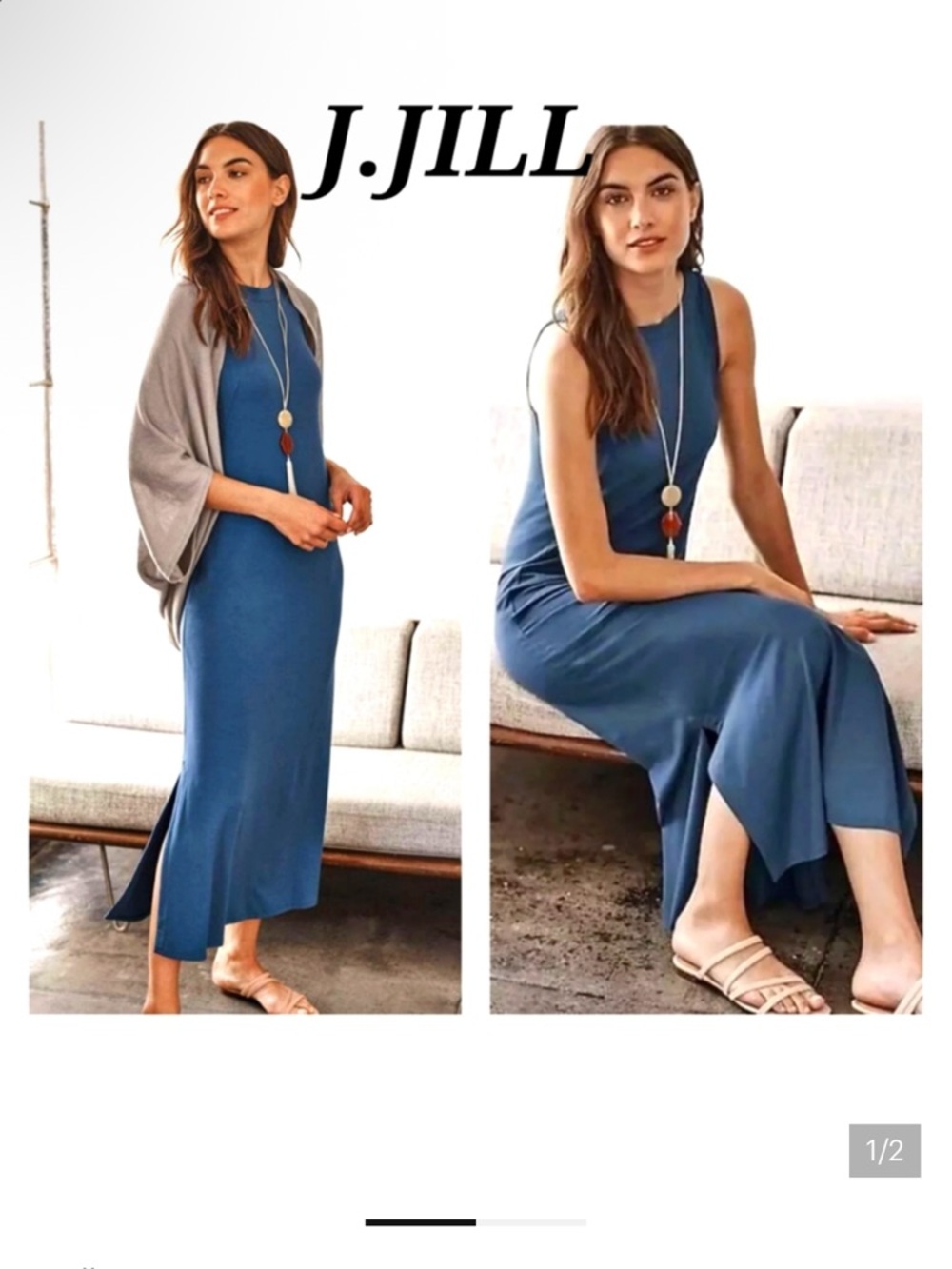 J. Jill Blue Wherever Maxi Tank Dress